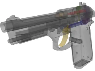 Beretta 92D 3D Model preview