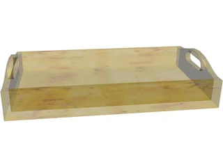Wooden Tray 3D Model preview