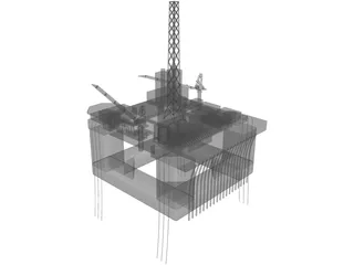 Oil Platform Troll C 3D Model preview