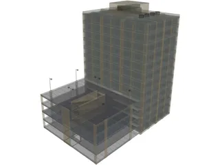 Building Mid-Rise and Parking 3D Model preview