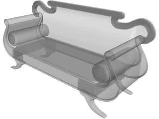 Regency Sofa 3D Model preview