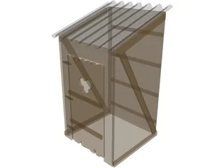 Wild West Outhouse 3D Model preview