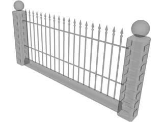 Spiked Wall 3D Model preview