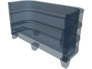 Couch Art Deco Styled 3D Model preview