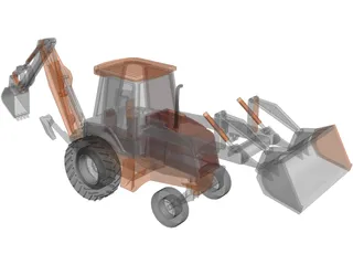 Loader Backhoe 3D Model preview