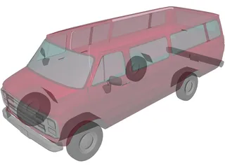 Dodge B350 Maxiwagon (1989) 3D Model preview