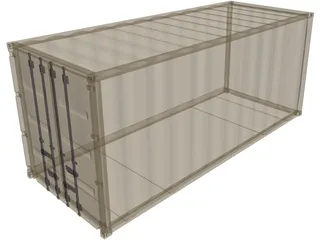 Container 20ft Shipping 3D Model preview