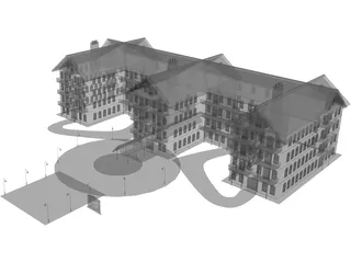 Hotel Classic Countryside 3D Model preview