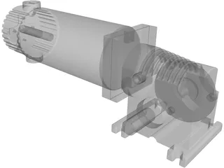 DC Gearmotor 3D Model preview