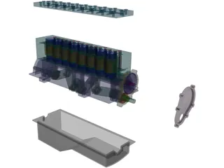Flathead Straight 8 Engine 3D Model preview