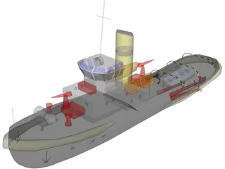 Small Boat 3D Model preview