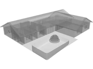 House Urban Interior and Pool 3D Model preview