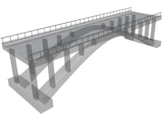 Concrete Bridge 3D Model preview