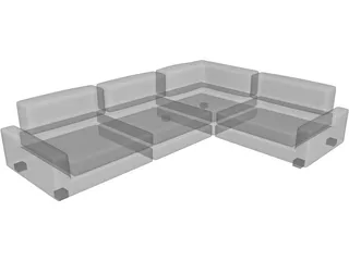 Couch Sectional Modern 3D Model preview