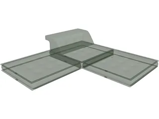 Floor Futon and Pillows 3D Model preview