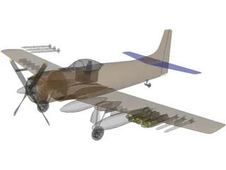 Douglas A-1 Skyraider 3D Model preview