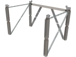 Skyscraper Metal Construction Core 3D Model preview