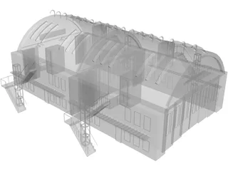 Aircraft Shelter 3D Model preview