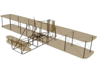 Wright Brothers Plane 3D Model preview