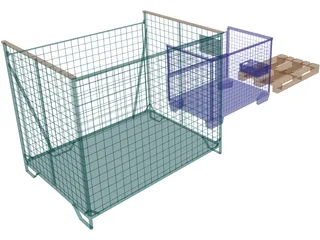 Loads [Lattice Boxes and Europallet] 3D Model preview