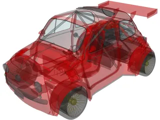 Fiat Lancia 500 RS4 Rally Car 3D Model preview