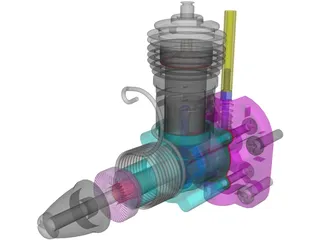 RC Airplane Toy Motor 3D Model preview