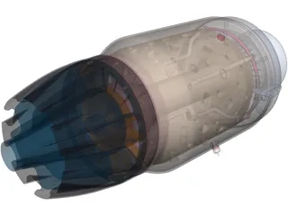 Turbine Engine Plane 3D Model preview