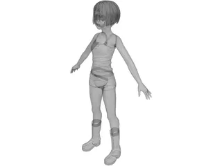 Female Character Young 3D Model preview