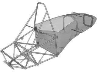 Formula SAE Monocoque and Frame 3D Model preview
