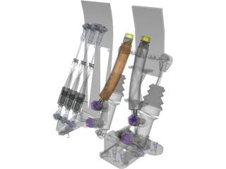 Pedalbox for Racing Car 3D Model preview