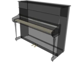 Upright Piano 3D Model preview