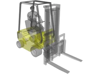 Forklift with Operator 3D Model preview