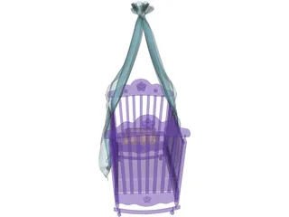 Baby Cradle 3D Model preview