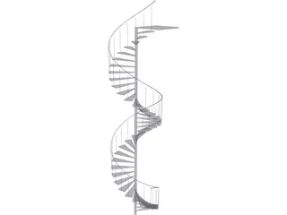 Spiral Stairs 3D Model preview