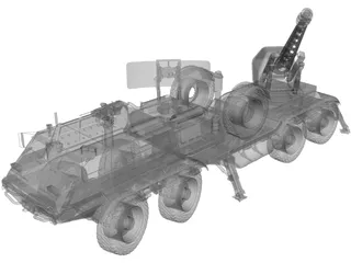M85 6X6 Self Propelled Cannon 3D Model preview