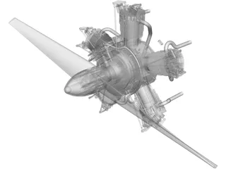 Motor Radial Engine 3D Model preview