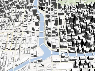 Chicago City Map 3D Model preview
