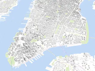 New York City Map Manhattan 3D Model preview