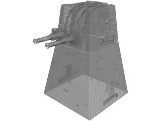 Star Wars Death Star Trench Turbo Laser Cannon Turret 3D Model preview
