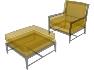 Henredon Clarice Chair 3D Model preview