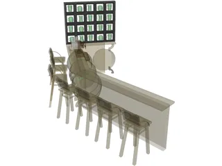 Wine Bar 3D Model preview