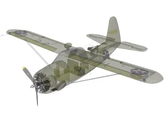 Curtiss O-52 Owl 3D Model preview