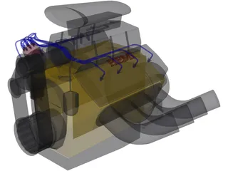 Hemi V8 Engine 3D Model preview