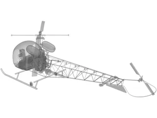 Bell 47 3D Model preview