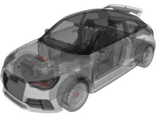 Audi A1 Clubsport Quattro (2011) 3D Model preview