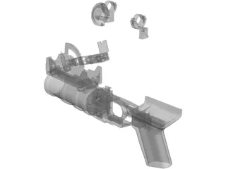 Airsoft GP-30 Grenade Launcher 3D Model preview