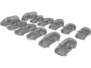Cars Pack Low Poly 3D Model preview