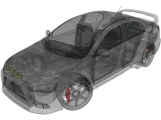 Mitsubishi Lancer Evo X [Tuned] 3D Model preview