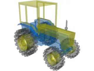 Toy Tractor 3D Model preview