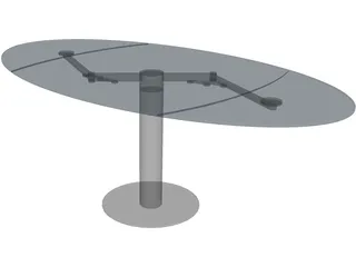 Oval Glass Table 3D Model preview